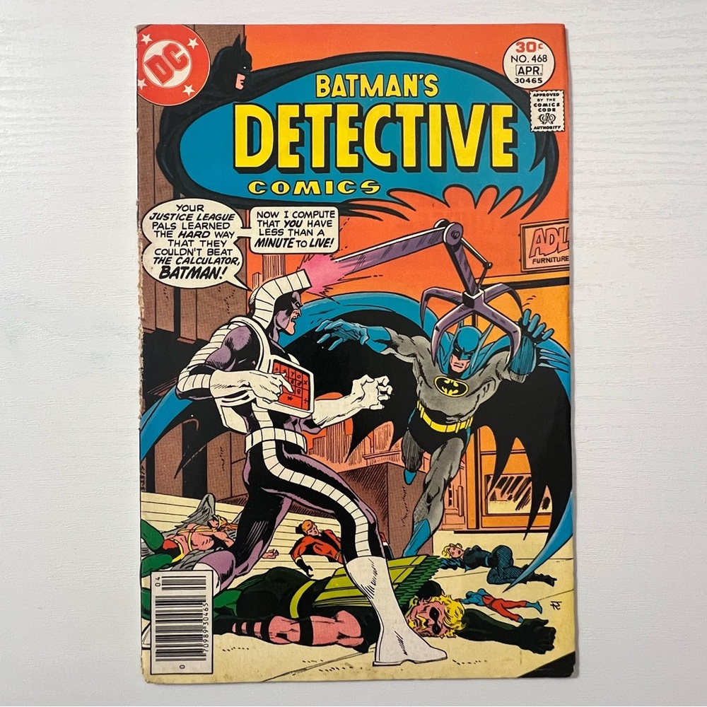 DC Comics Detective Comics #468 Mar Apr 1977 Batman Calculator NS Bronze Age GD